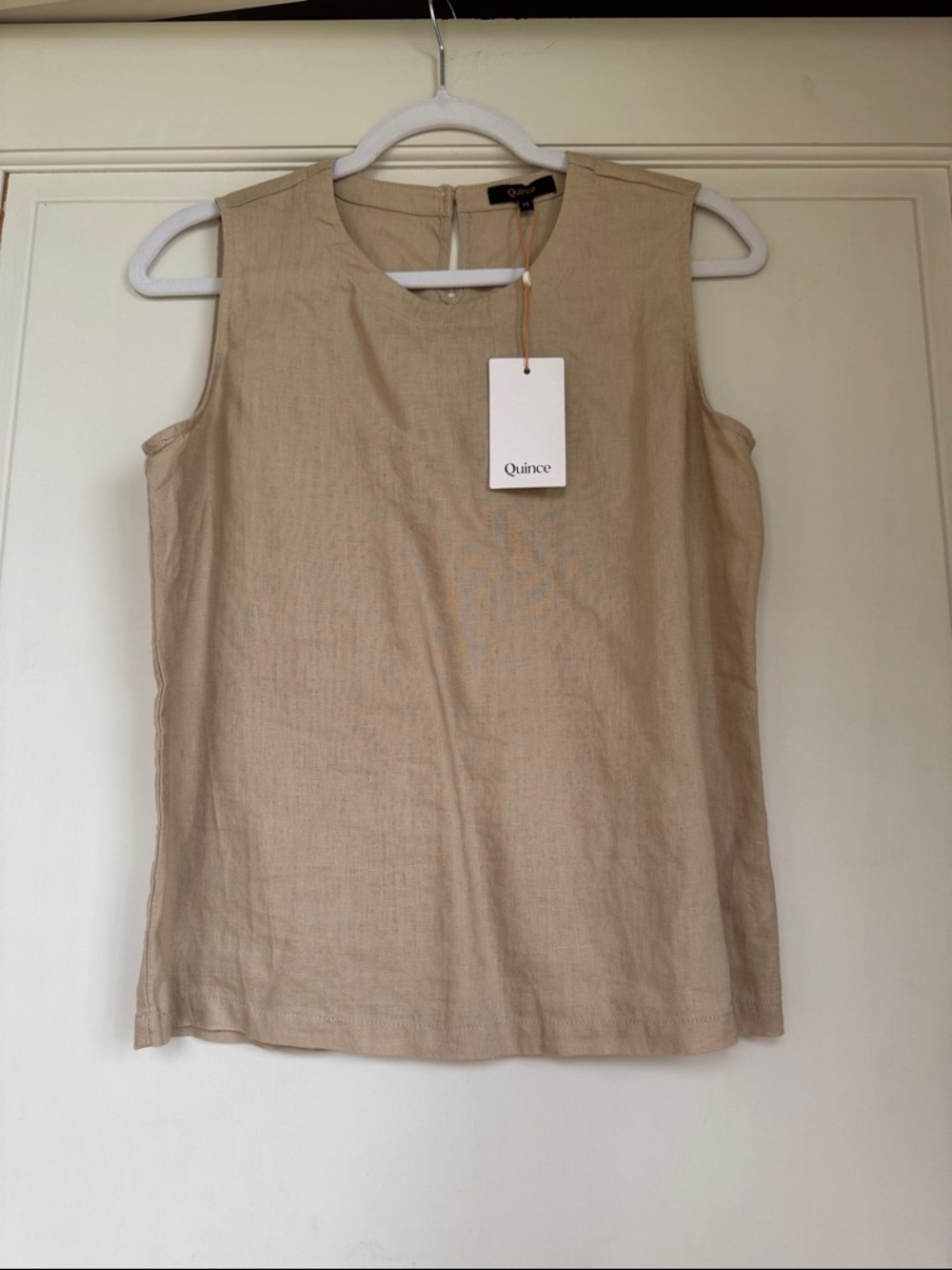 NEW With Tag Quince Sleeveless Linen Tank Top in Beige